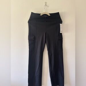 Athleta Black Straight Leg Cargo Pants